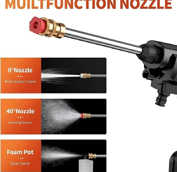 Rechargeable 48V High Pressure Washer Gun – Portable Cordless Car Washer Machine with Spray Nozzle | Electric Power Washer Pump for Car, Bike, Wall, Floor & Solar Panel Cleaning